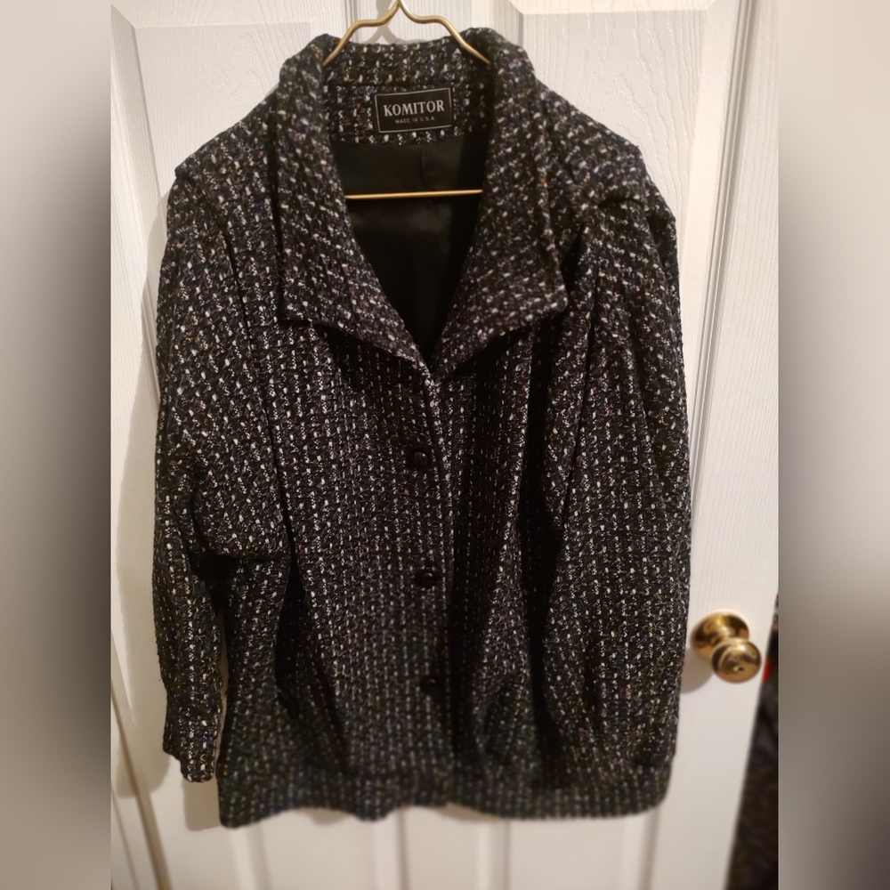 Black Tweed Women's Coat